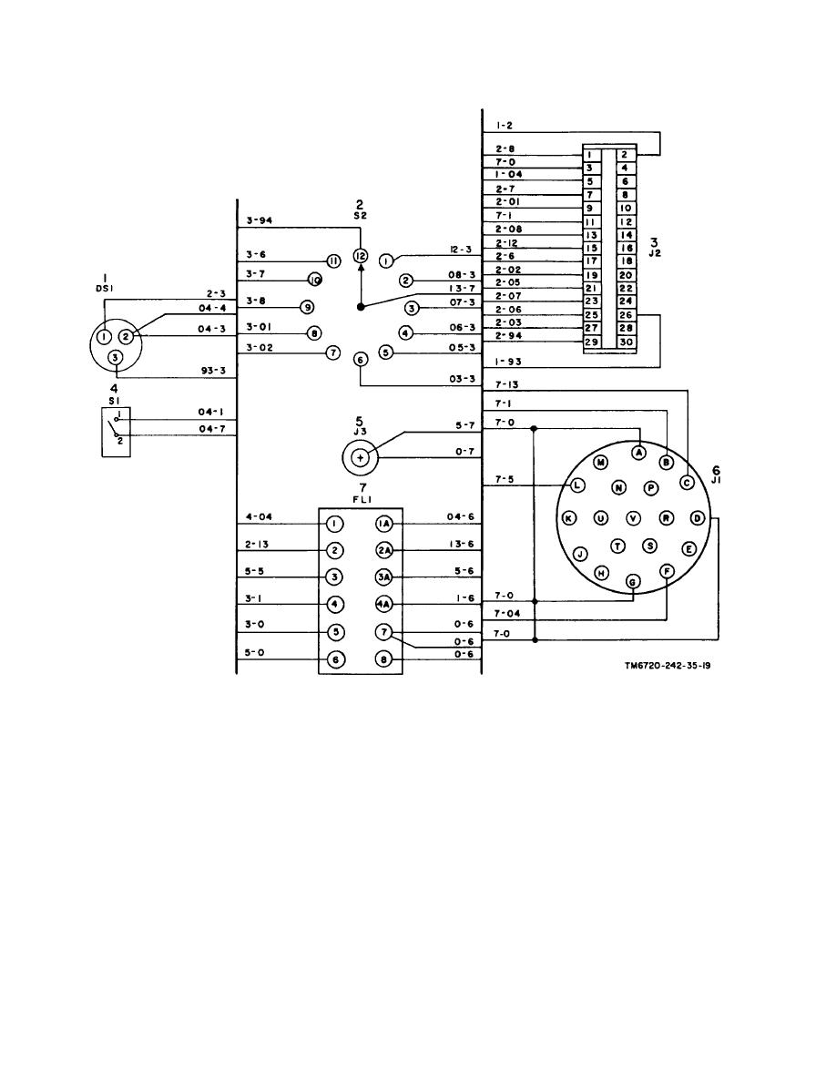 Figure 6-2. V/H control panel, wiring diagram.